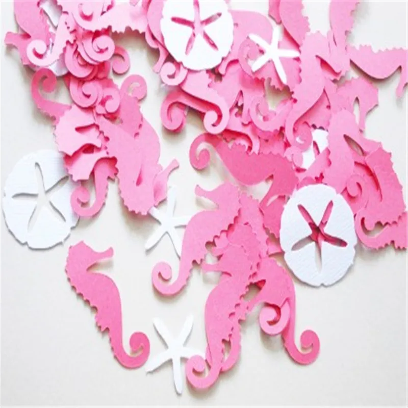 100 шт. Русалка Вечерние Декор красочные с формой гиппокампа конфетти разброс