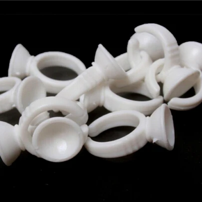 

100Pcs Glue Tattoo Pigment White Ring plastic Holder Pallet for Disposable Eyelash Extension