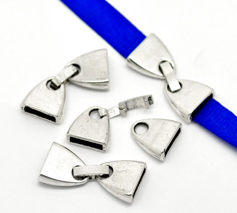 2016 10 комплектов серебристые Концевики для браслетов/ожерелий 28x13 мм (1-1/8 дюйма x 2