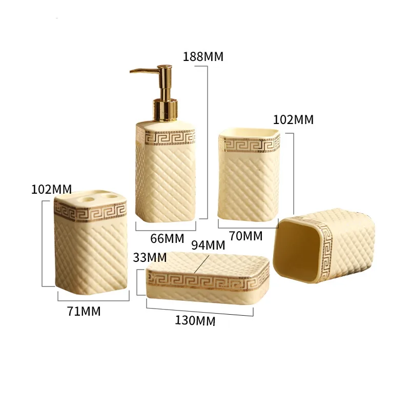 Европейский керамический набор для ванной комнаты из пяти предметов гаджеты