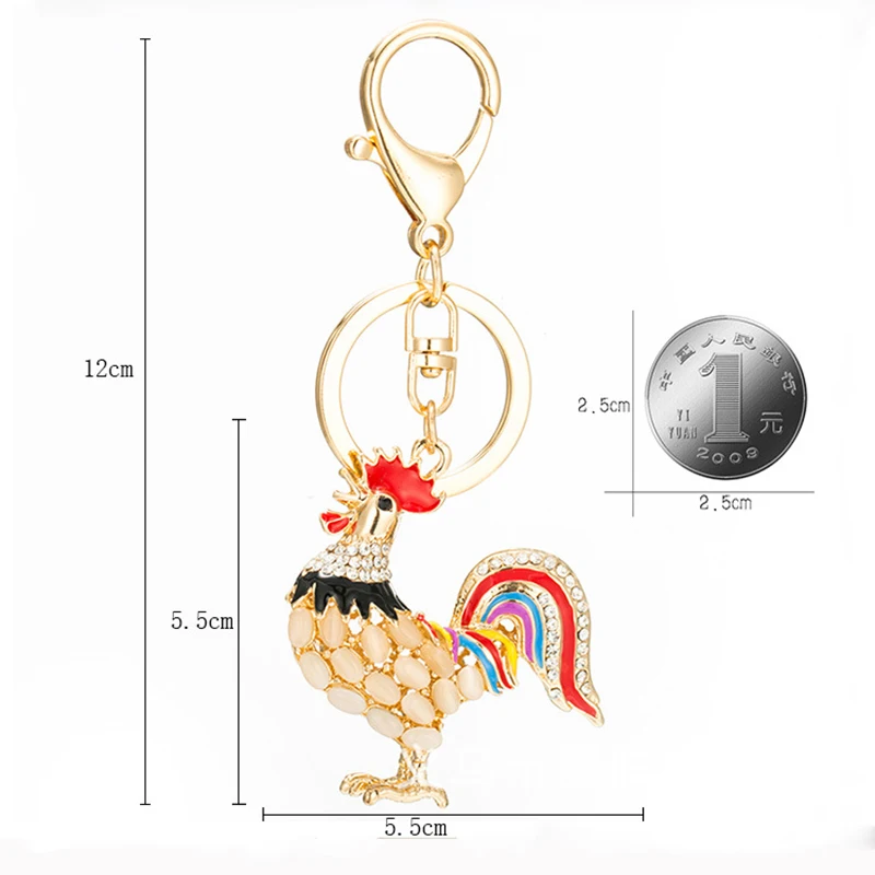 SOHOT модный эмалированный опал камень курица брелок с кристаллами полый петух