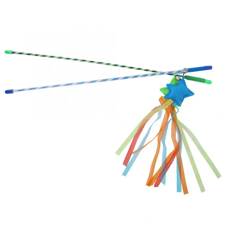 4 шт./компл. красочные полосы в форме звезды колокольчик Teaser Stick Смешные для кошек