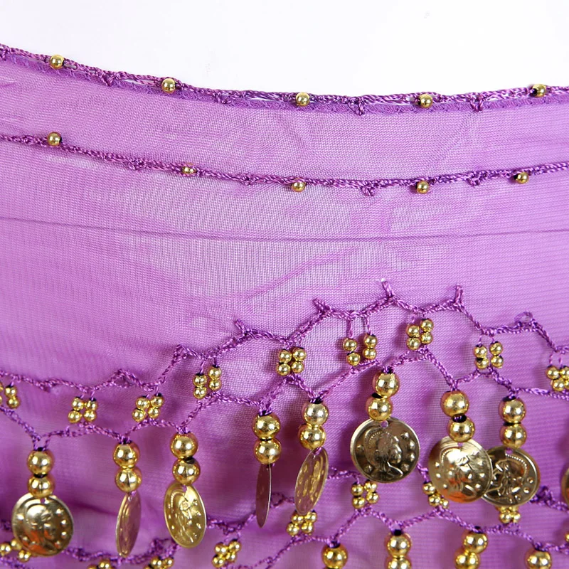 

Bellydance Costume Waist Chain Cute Belly Chiffon Wrap Scarf Belt Metal Coin Accessories India Dancing Skirt