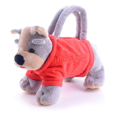 red Lazada плюшевый щенок игрушки чучело Собака Собачка куклы с розовой ручной рюкзак для детей мальчиков девочек 7'' - Цвет: red