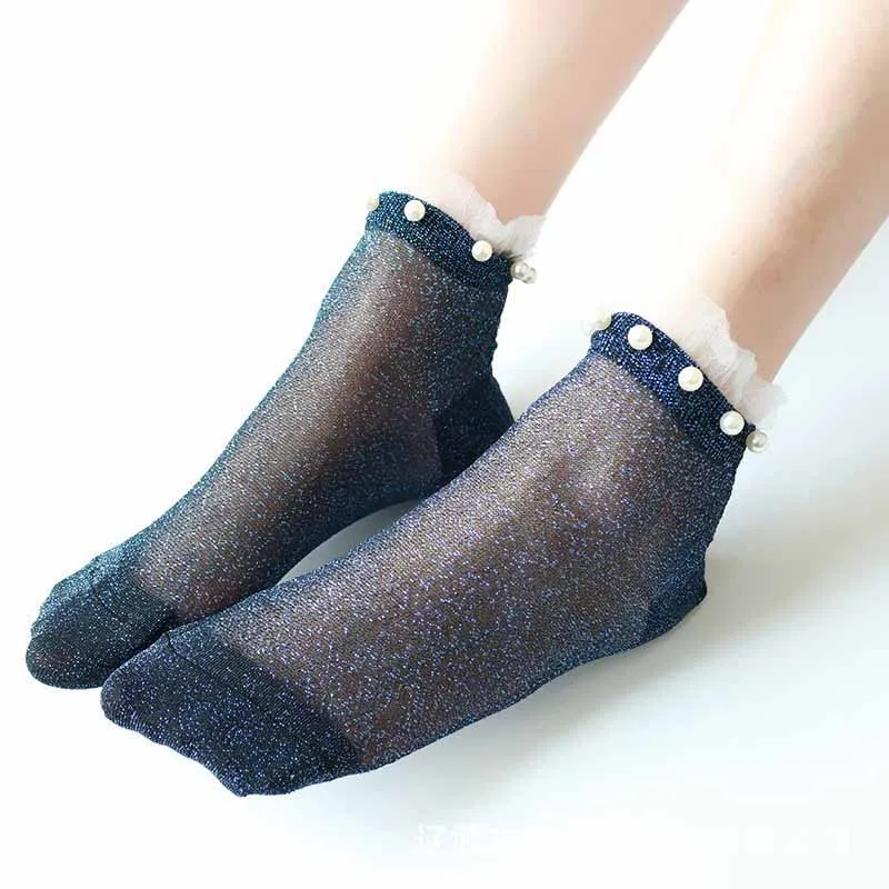 Весенние новые женские модные однотонные нейлоновые короткие носки и мужские