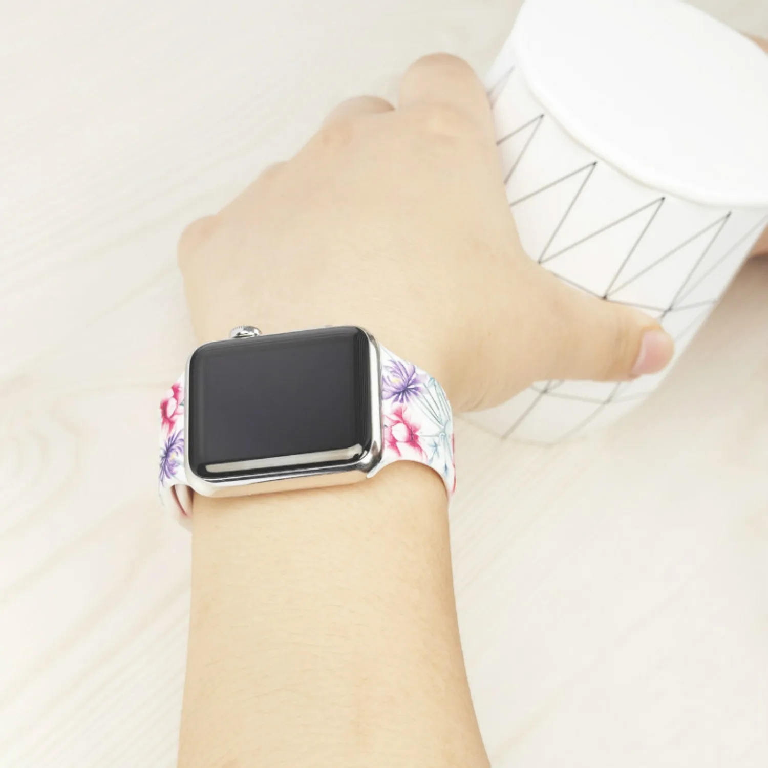 YOUKEX с цветочным принтом силиконовый спортивный ремешок для Apple Watch 38 мм 42 модный