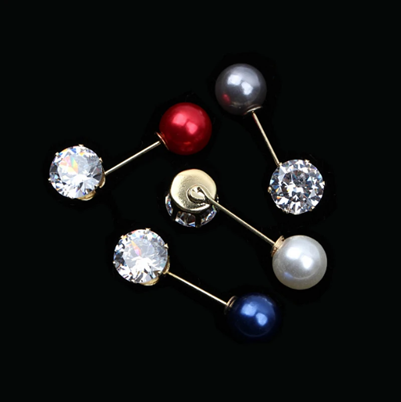 Imitation Pearl Sparkling Crystal Rhinestone Long Needle Brooch Pins &amp Brooches Women Suit Sweater Coat Shirt Pin Badge Jewelry |