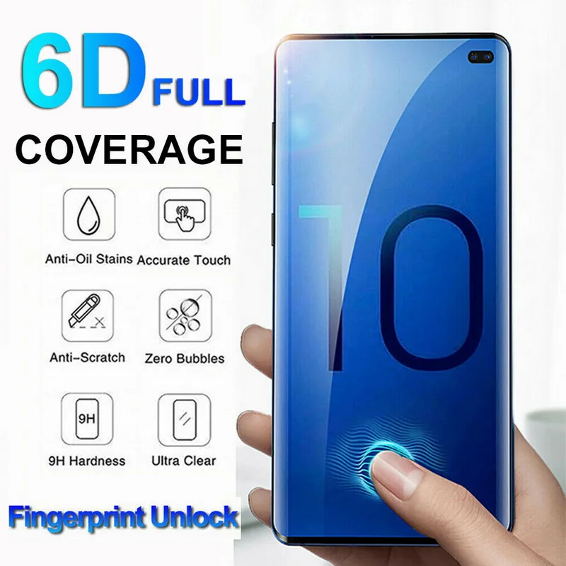 YISHANGOU 6D изогнутый протектор Закаленное стекло разблокированная версия для samsung S10 S10 PLUS NOTE 10 PRO Защитная крышка экрана