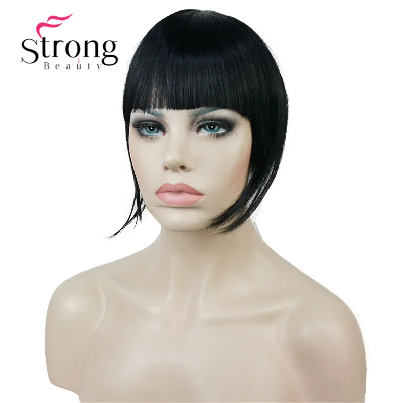 StrongBeauty, синтетические волосы, тонкие, аккуратные, воздушные челки, на заколках, с бахромой, передние волосы, Висячие челки, волосы для наращивания, шт., цвет на выбор