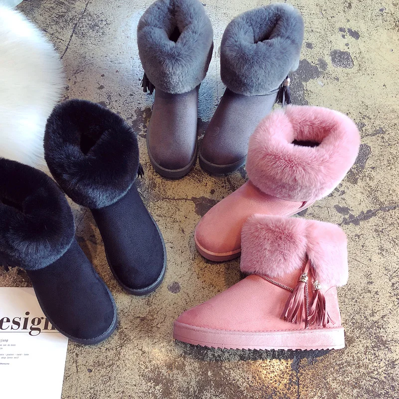 YDP модные замшевые зимние сапоги ботильоны с кисточками короткие Для женщин на