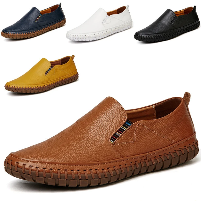 TRAANO Men Genuine Leather Shoes Slip On Black Real Loafers Mens Moccasins Italian Designer CC-077 | Обувь