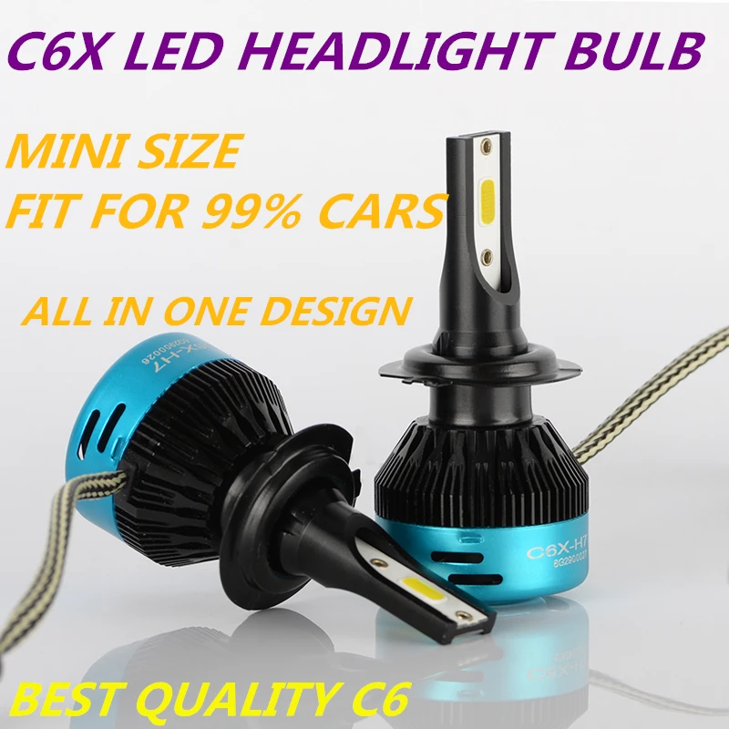 

Светодиодный комплект автомобильных ламп DLAND C6X, 72 Вт 7600LM, C6 IP68 H1 H3 H4 H7 9006 9005 H8 H10 H11 H13