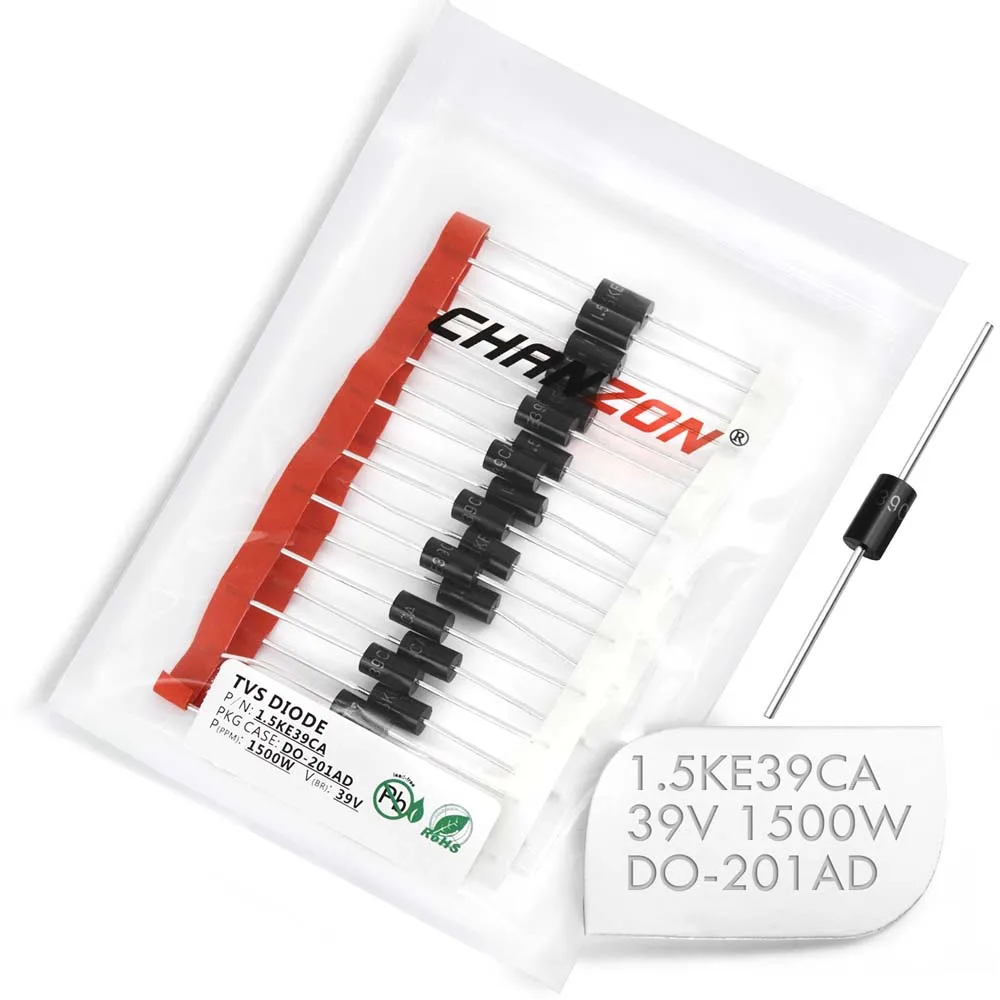 Светодиод TVS 1500 ke39ca, 1500 Вт, 39 в, фотоэлемент DO-27, двунаправленный канал, Вт, 39 вольт, 20 шт.