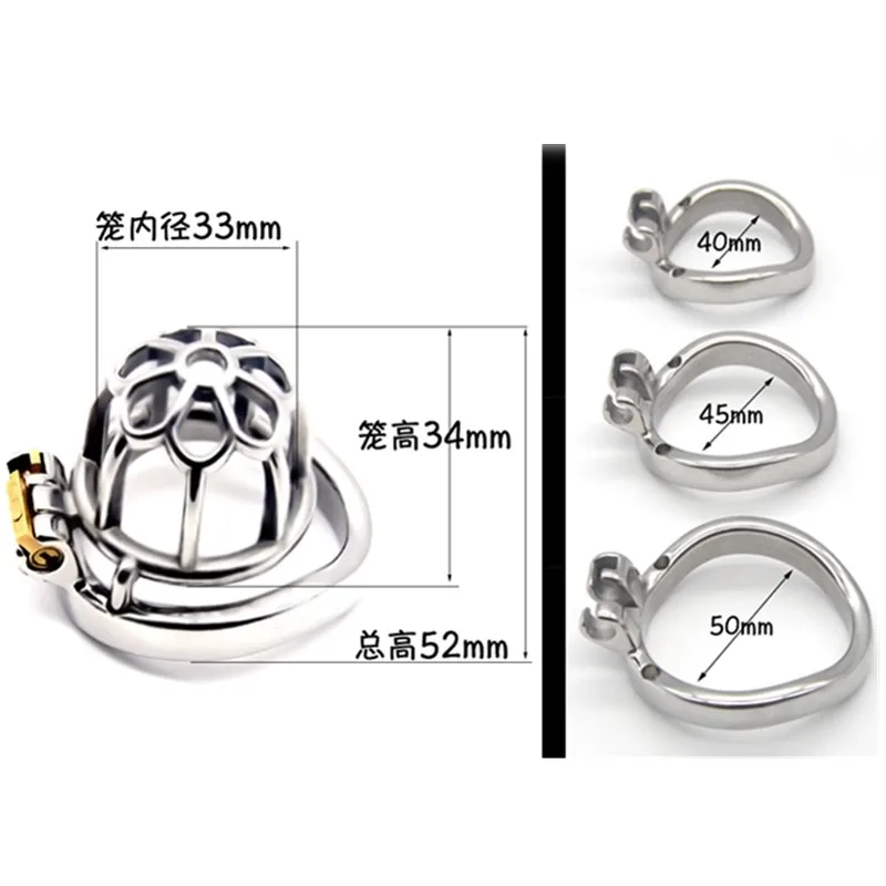 Мужская клетка целомудрия из нержавеющей стали с цветком сливы анти отряд замок