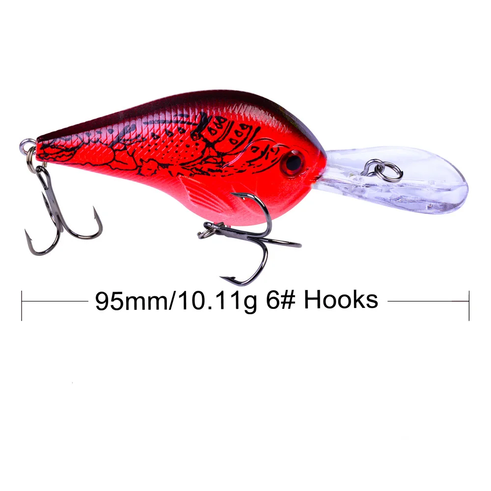 1 плавающий ПК Глубокий Дайвинг Crankbait рыболовные приманки 10 г/11 г 95 мм Иска