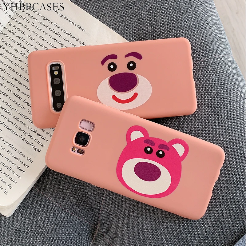 YHBBCASES мягкие чехлы из ТПУ с рисунком смайлика и медведя для Samsung Galaxy S8 S9 S10 Plus Note 8 9