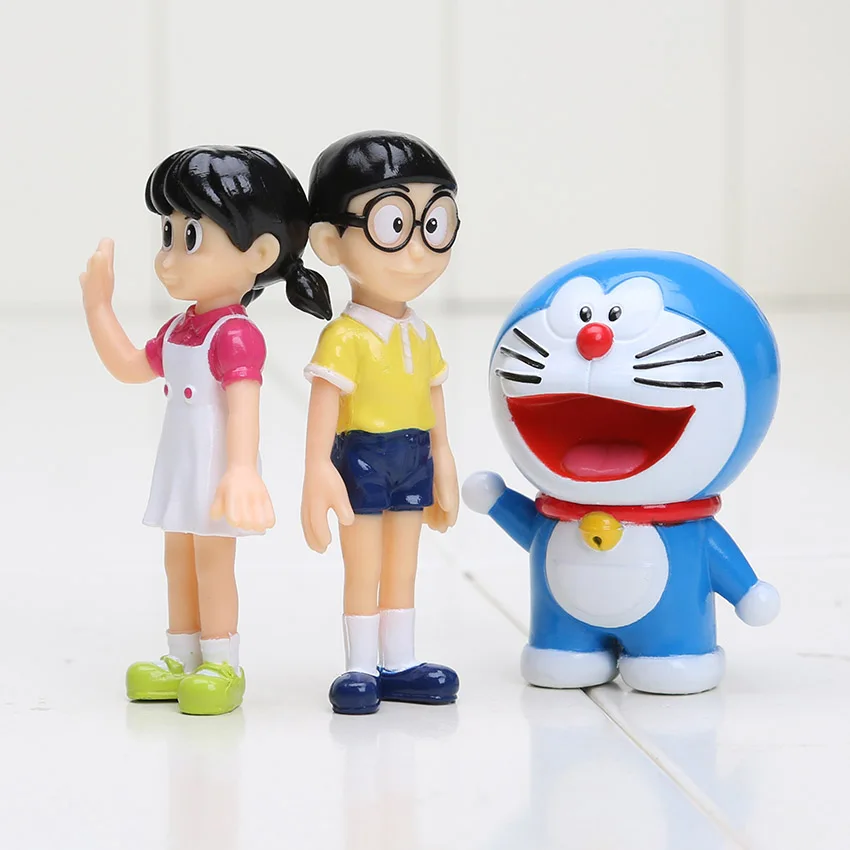 5 шт./лот 7 см Фигурки Doraemon Nobita Nobi фигурки из ПВХ Куклы Shizuka Minamoto Takeshi Гра дорами
