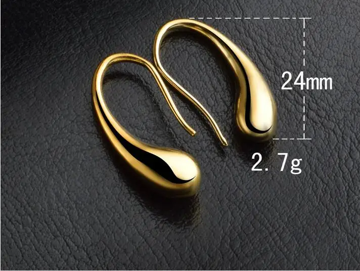 2 вида цветов золотистые/Серебристые серьги в форме капли воды/капли дождя