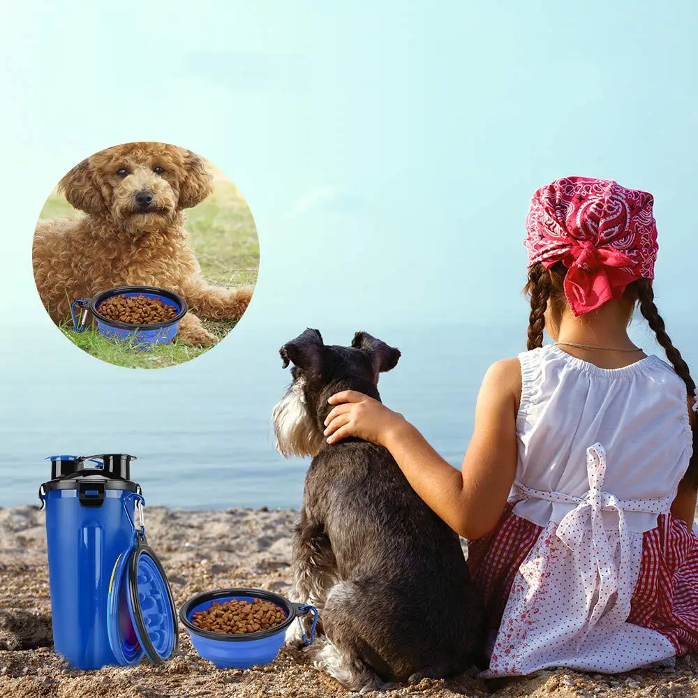 Уличный дорожный контейнер для воды и пищевых продуктов домашних животных 2 в 1 со