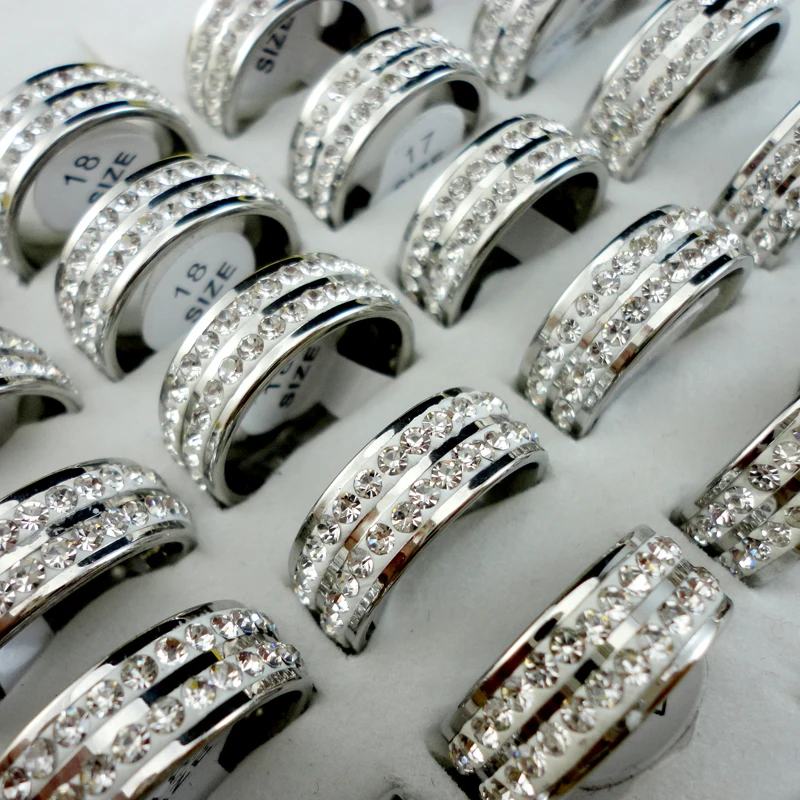 10 шт. женские классические кольца из нержавеющей стали|ring engagement|stainless steel ringwedding