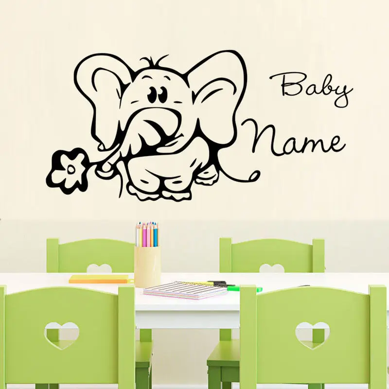 Прекрасный Слоны и цветок наклейки на стены Виниловый фон для фотографии