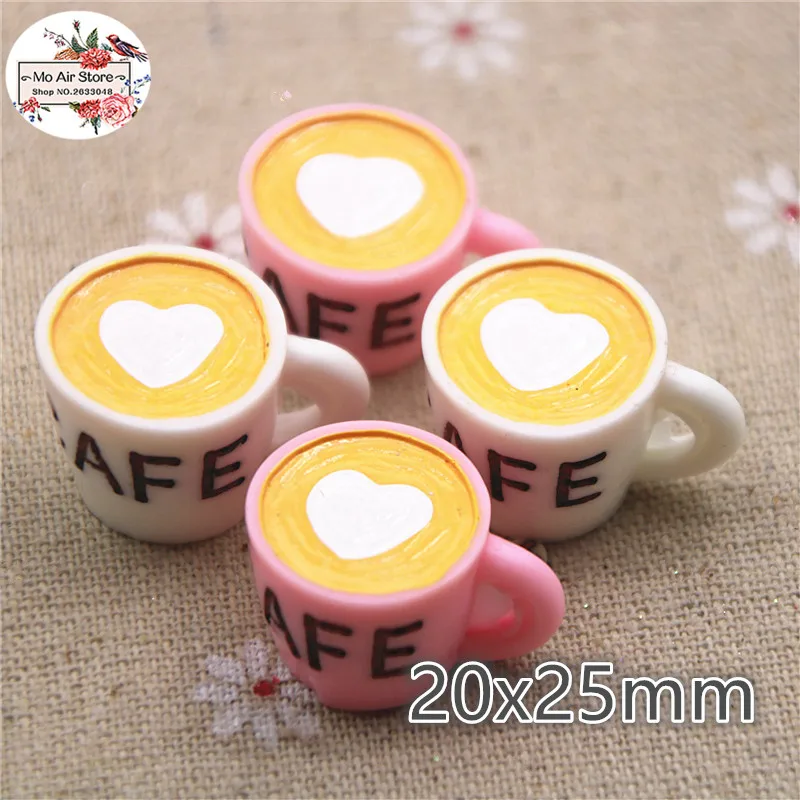 5PCS 3D cappuccino cup Resin Cabochon miniature craft Art Supply Decoration Charm Craft | Дом и сад