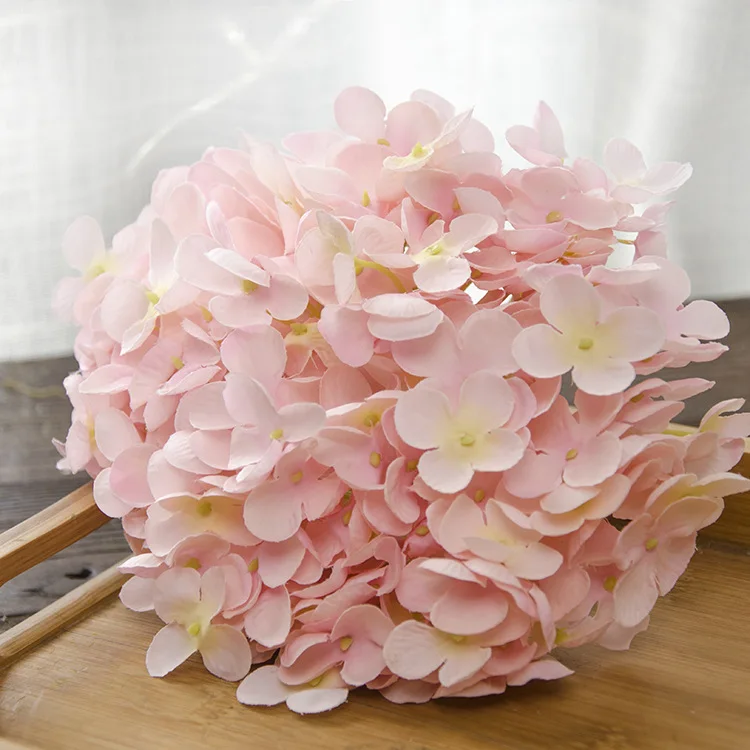 pink 15 см европейские шелковые головки гортензии Искусственные цветы DIY свадебный Декор домашний декоративный головной убор повязка на голову материалы для стен - Цвет: pink