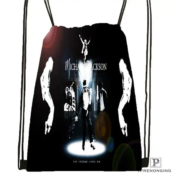 Custom Michael Jackson @ 1 рюкзак на шнурке сумка милый Детская (Черная задняя часть) 31x40 см