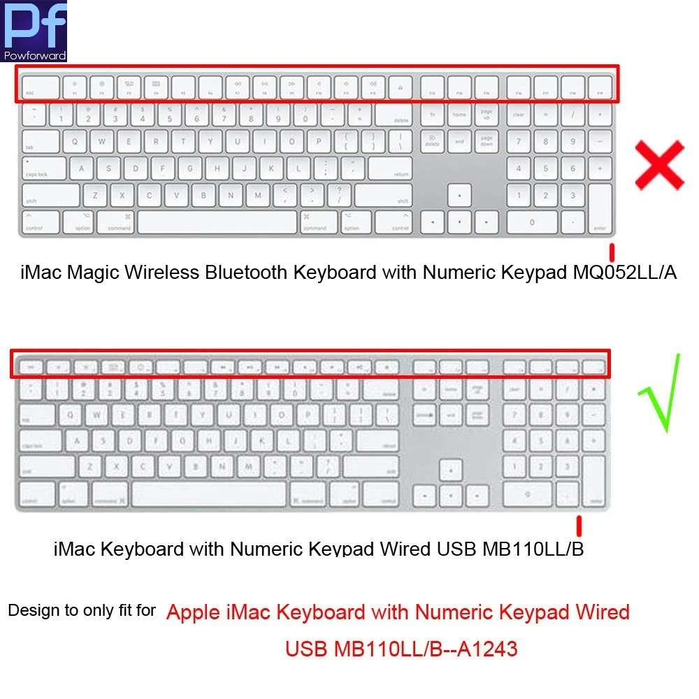 Для iMac проводная USB Apple клавиатура A1243 MB110LL/B с цифровой клавиатурой силиконовая