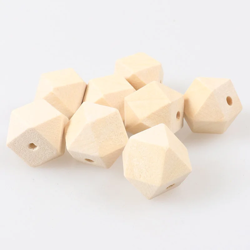 14 мм 50 шт натуральный граненый деревянный Незаконченный Геометрическая