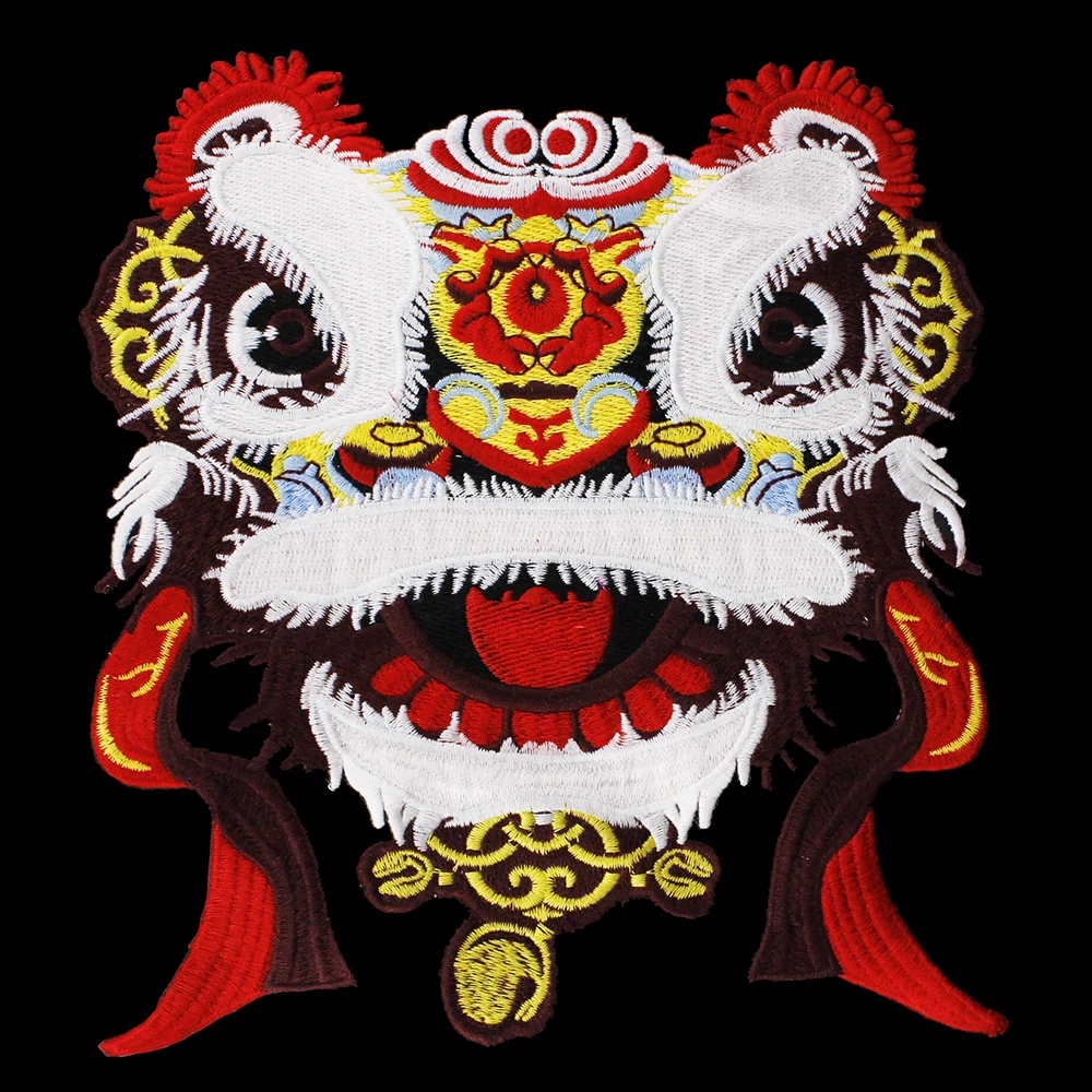 5 штук голова льва DIY Дизайн узор Ткань Нашивки Аппликация тиснением куртка