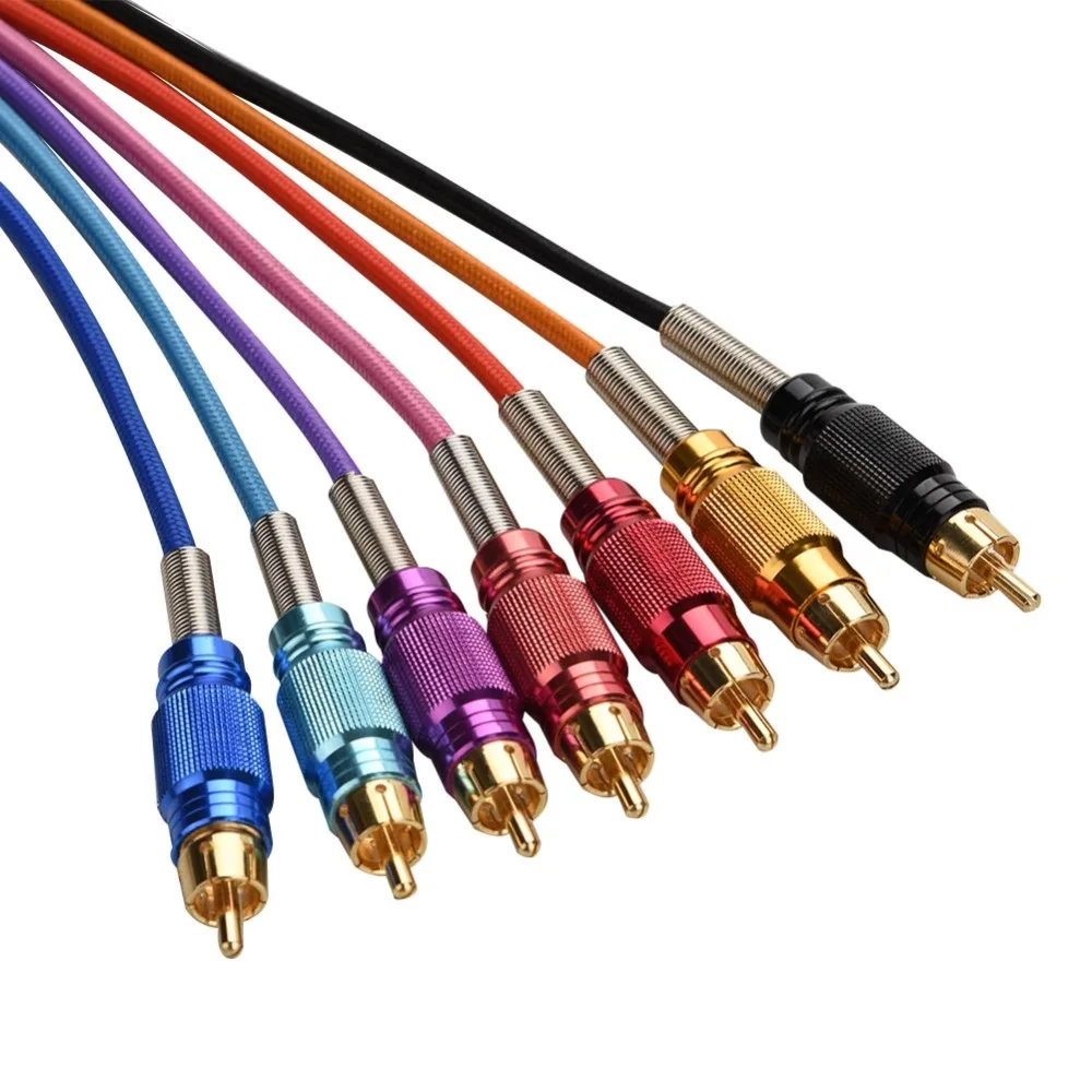 7 цветов 1 8 м RCA интерфейсный кабель с зажимом шнур для тату переключатель крюк