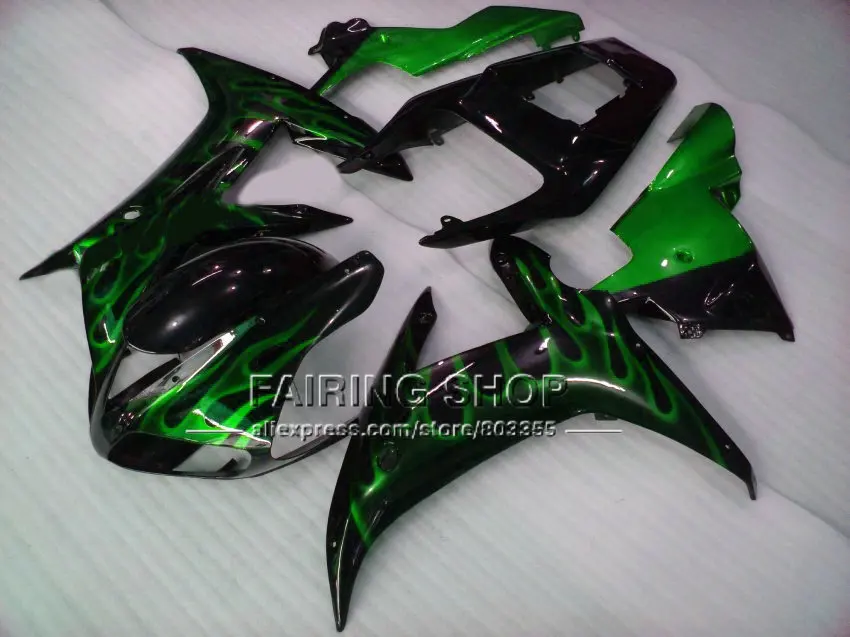 Высококачественные детали корпуса с зеленым пламенем для YAMAHA YZF 1000 02 03 yzf r1