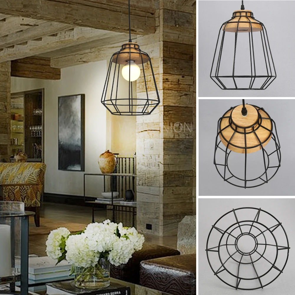 Винтажная железная проволочная лампочка клетка абажуры Подвесная лампа