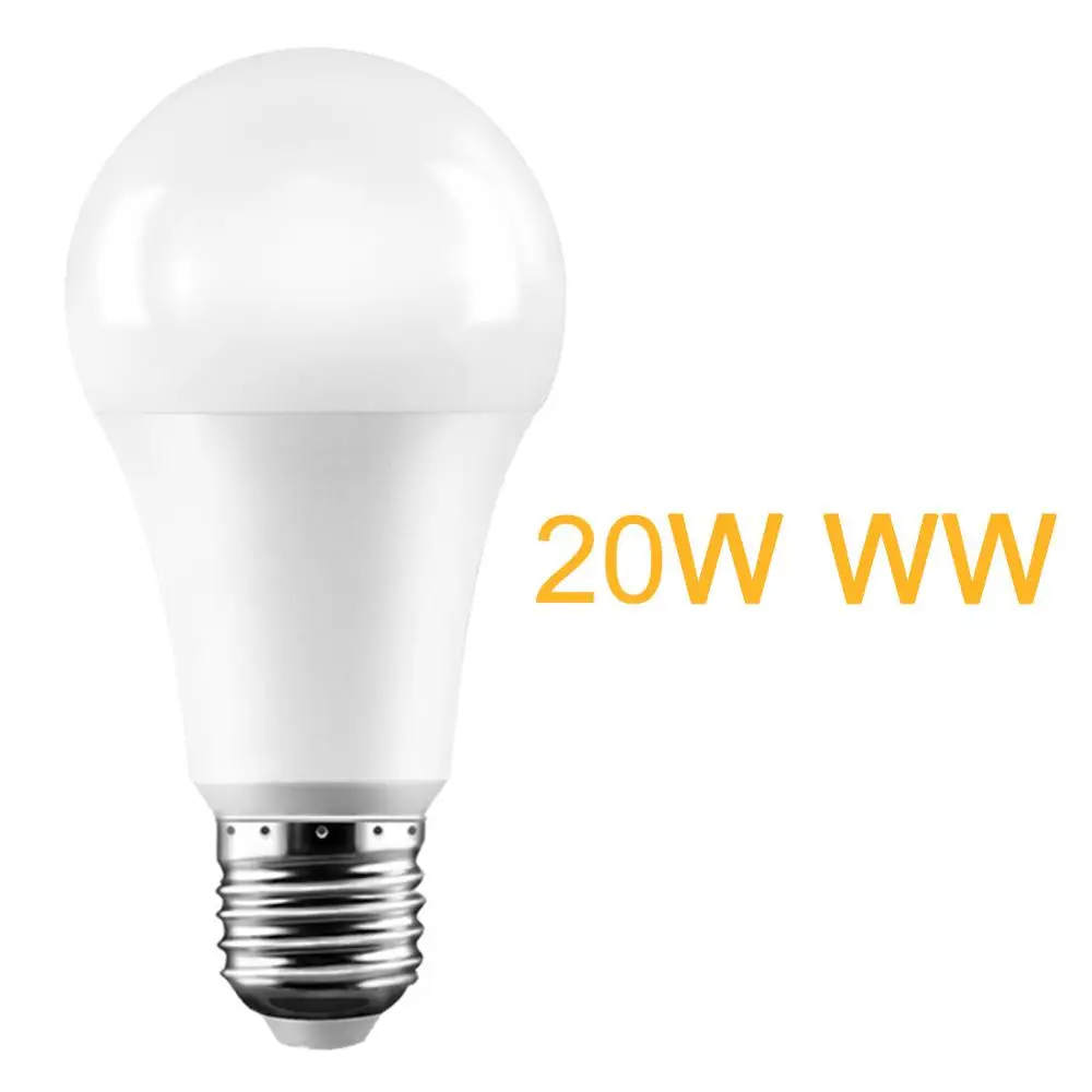 E27 20W WW E27 лампа с датчиком движения, автоматическое переключение от сумерек до рассвета, светодиодный светильник, умная лампа с датчиком движения, 15 Вт, 20 Вт, 110-265 в, садовый светильник - Испускаемый цвет: E27 20W WW