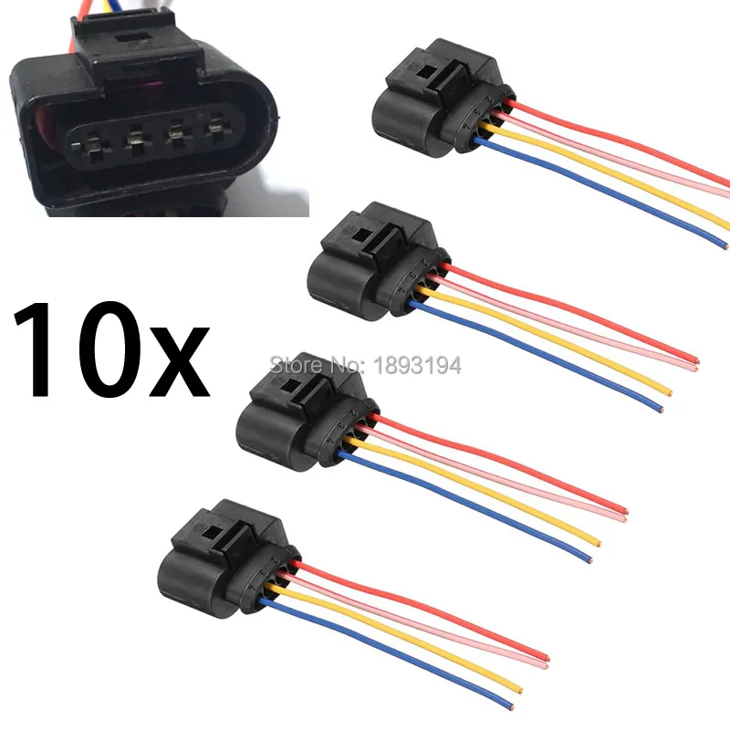 Набор из 10 шт. катушки зажигания 4 Pin разъем Ремкомплект 1J0973724 для Audi A4 A6 rs4 rs6 A8 VW Passat