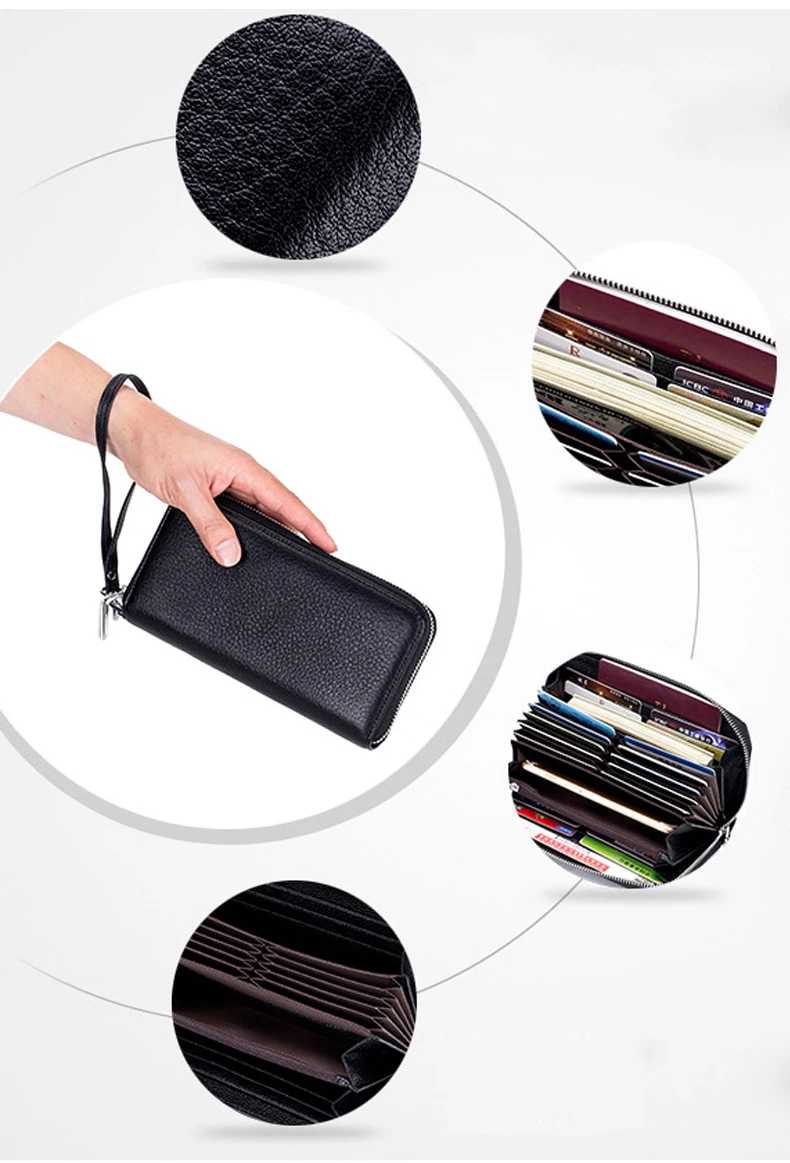 Брендовый мужской клатч из натуральной кожи, RFID, женские кошельки, минималистичный браслет, кошелек для паспорта