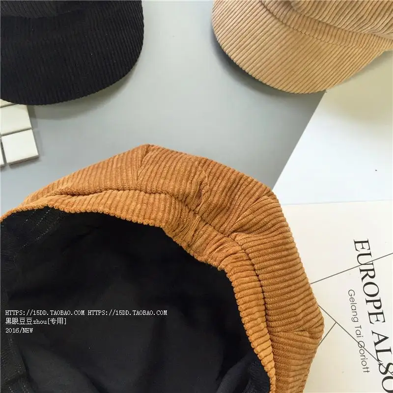 Autumn Winter New Hot Fashion Women Casual Simple Vintage Warm Berets Female Corduroy Solid Color Painter Caps Hats | Аксессуары для