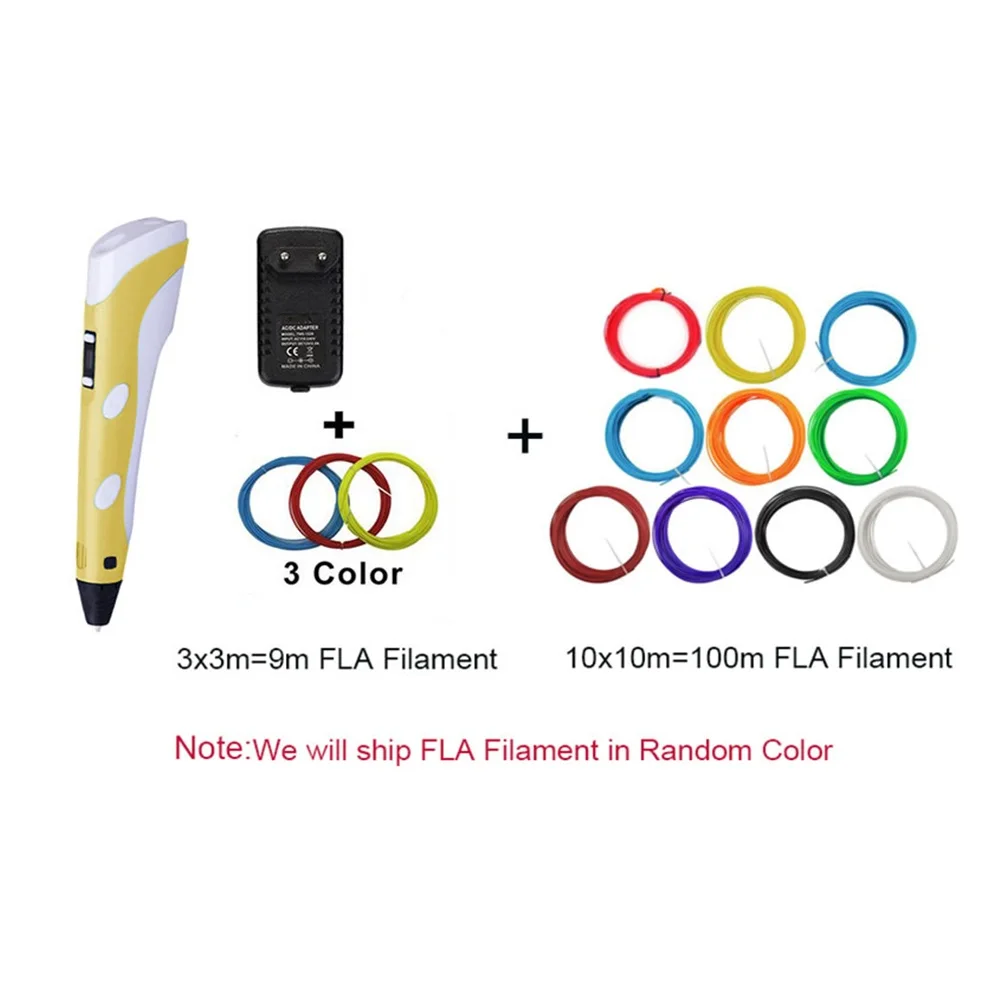100m FLA Filament +3D Pen with LED Display LMYSTAR DIY 3D printing Pens Model Making Graffiti Drawing | Компьютеры и офис