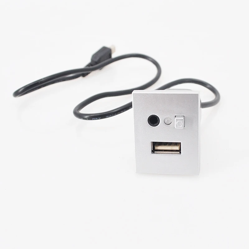Silvery Baificar абсолютно новые автомобильные аксессуары Aux Usb интерфейсы кнопка с мини-usb кабель для Ford Focus Cd Dvd плееры USB Aux 2005-2013 - Название цвета: Silvery