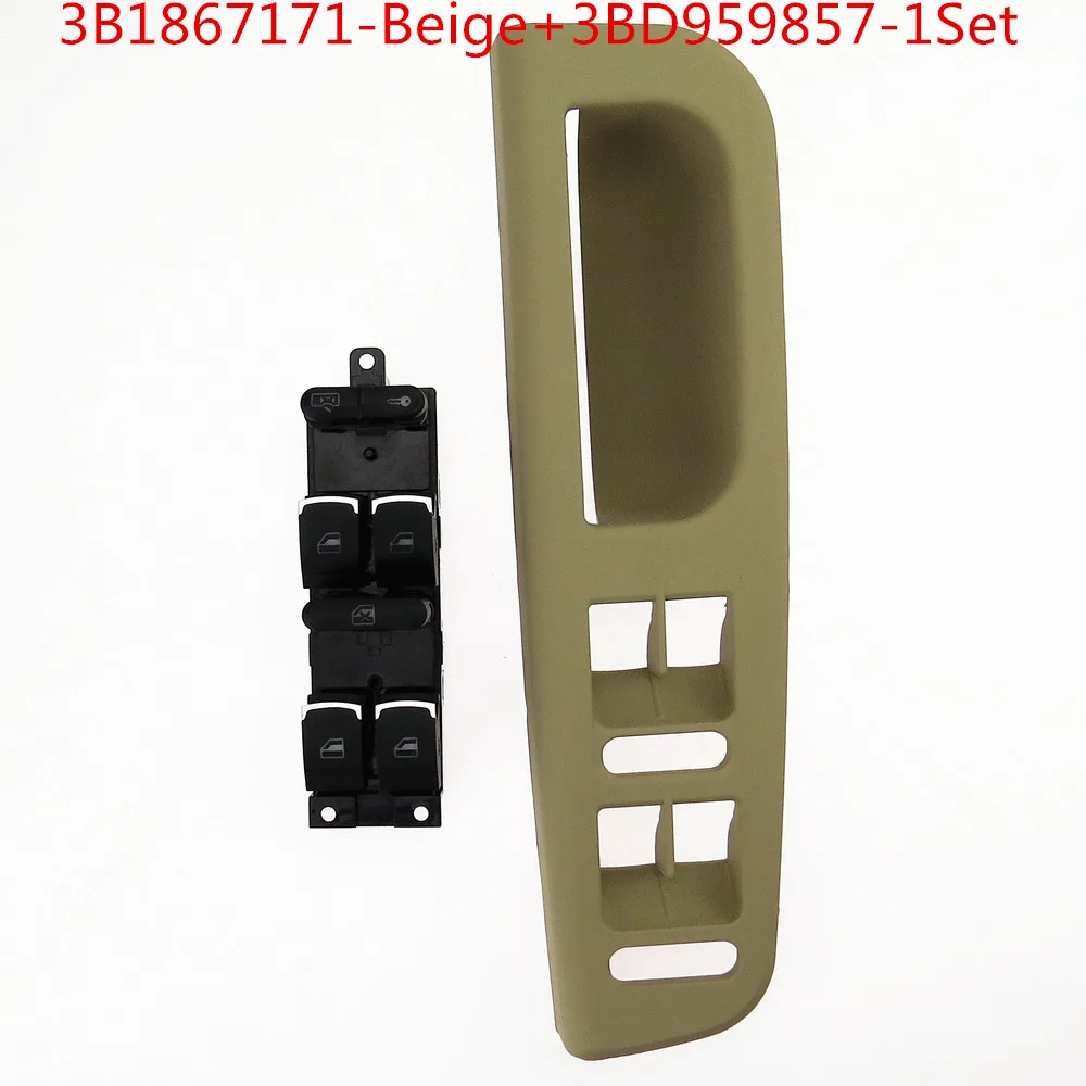 Beige-1Set Scjyrxs Стекло стеклоподъемника Управление кнопка включения Кронштейн-Панель рамка для Passat B5 Гольф MK4 превосходные 3B1867171 3BD 959 857 - Цвет: Beige-1Set