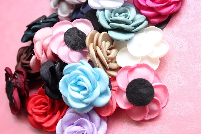 Искусственные цветы запеченные Сатиновые розетки 1 57 дюйма ручная работа заколки