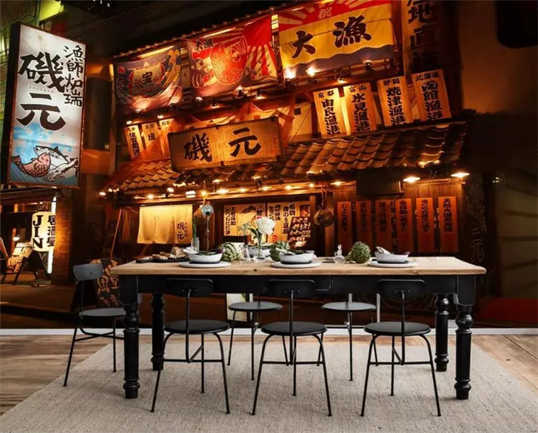 Настенные 3d обои в японском стиле для гостиной дивана телевизора кухни домашний