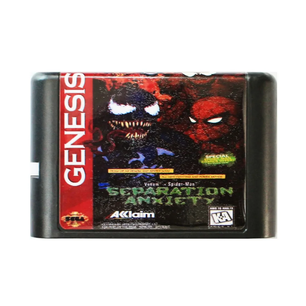 Игра Spiderman and Venom в разъединении 16 бит MD карта для Sega Mega Drive SEGA Genesis|Картриджи| |