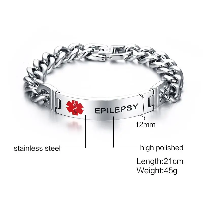 Mprainbow браслеты для мужчин медицинский браслет из нержавеющей стали ID тег цепочка