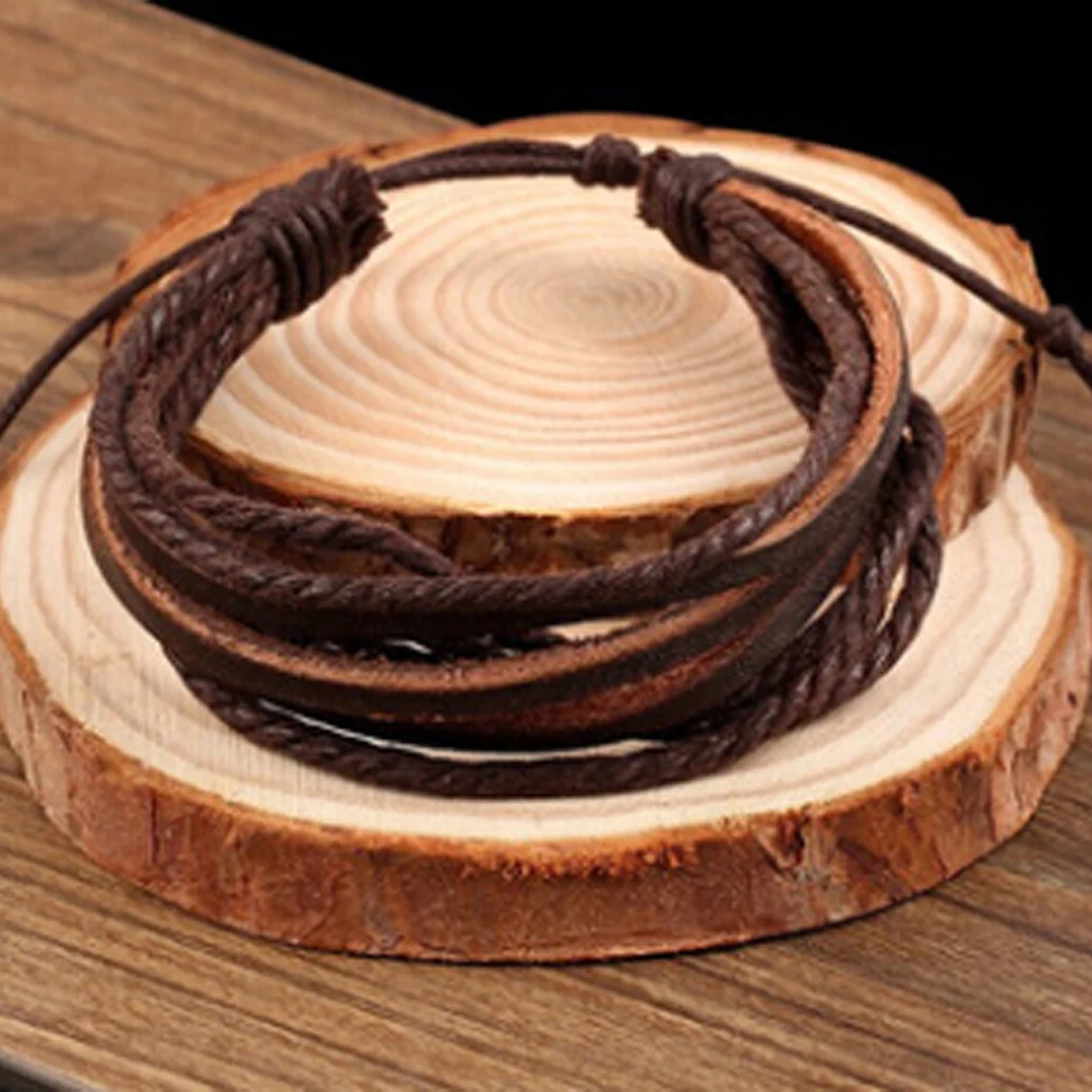 Модные ювелирные изделия ручной работы 2021 многослойные кожаные плетеные