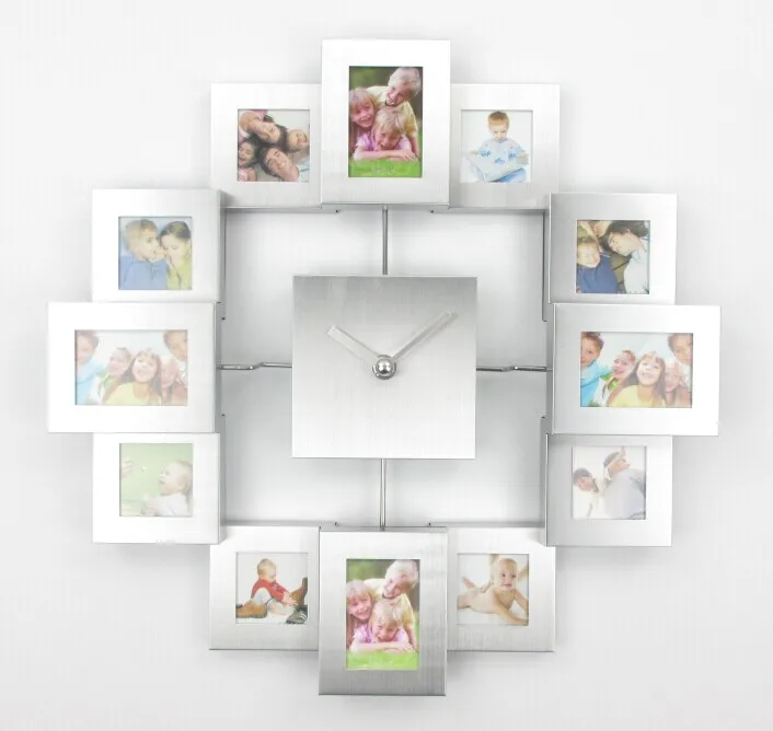 Современный дизайн фоторамка часы с 12 картинками большая декоративная