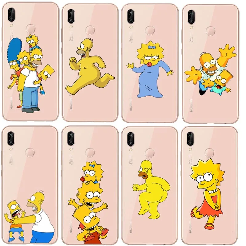 Los Simpson suave de TPU caso для huawei P8L P20L P20LITE P30 mate 8 10 mate 20Por RS