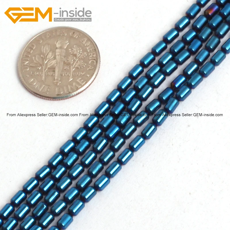 Жемчужные бусины с голубым металлическим покрытием отражающие гематитовые