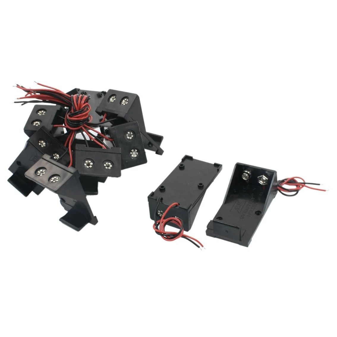 10 шт. два проволочные Выводы пружинный зажим 9V Батарея держатель Чехол Коробка